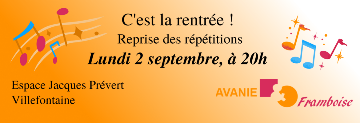 Rentrée le 2 septembre